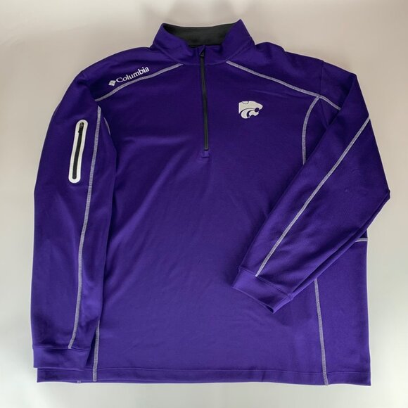 Kansas State Wildcats NCAA Purple Columbia Golf Athletic Pullover Mens 2XL XXL - Picture 1 of 6